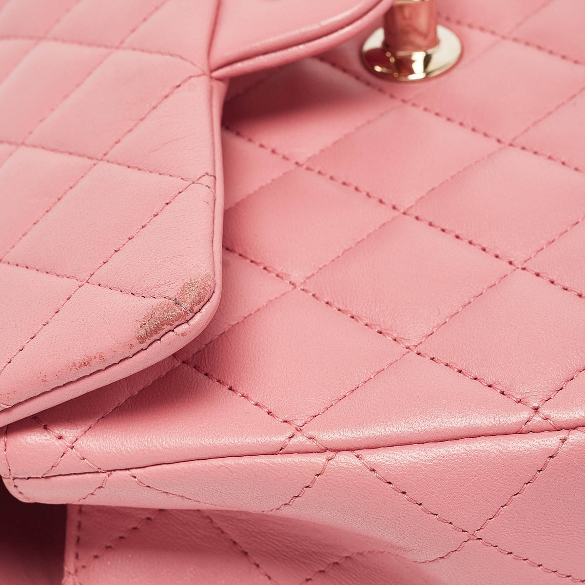 CHANEL Pink Quilted Leather Mini Rectangular Flap Top Handle Bag