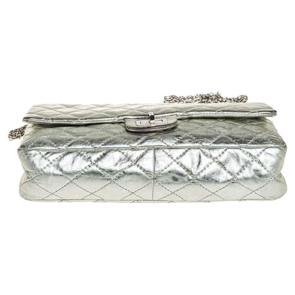 Chanel Silver Quilted Leather Reissue 2.55 Classic 226 Flap Bag