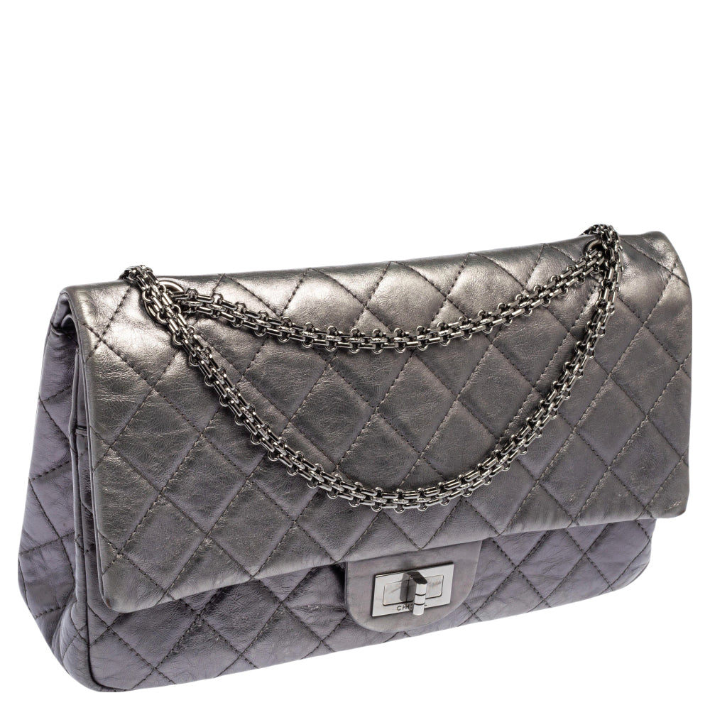 Chanel Metallic Quilted Aged Leather Reissue 2.55 Classic 227 Flap Bag