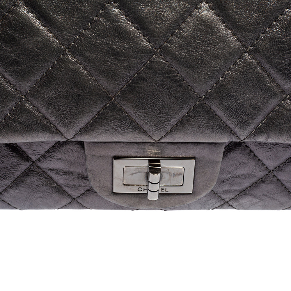 Chanel Metallic Quilted Aged Leather Reissue 2.55 Classic 227 Flap Bag