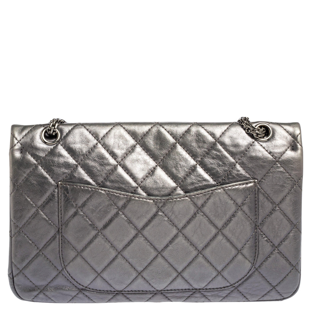 Chanel Metallic Quilted Aged Leather Reissue 2.55 Classic 227 Flap Bag