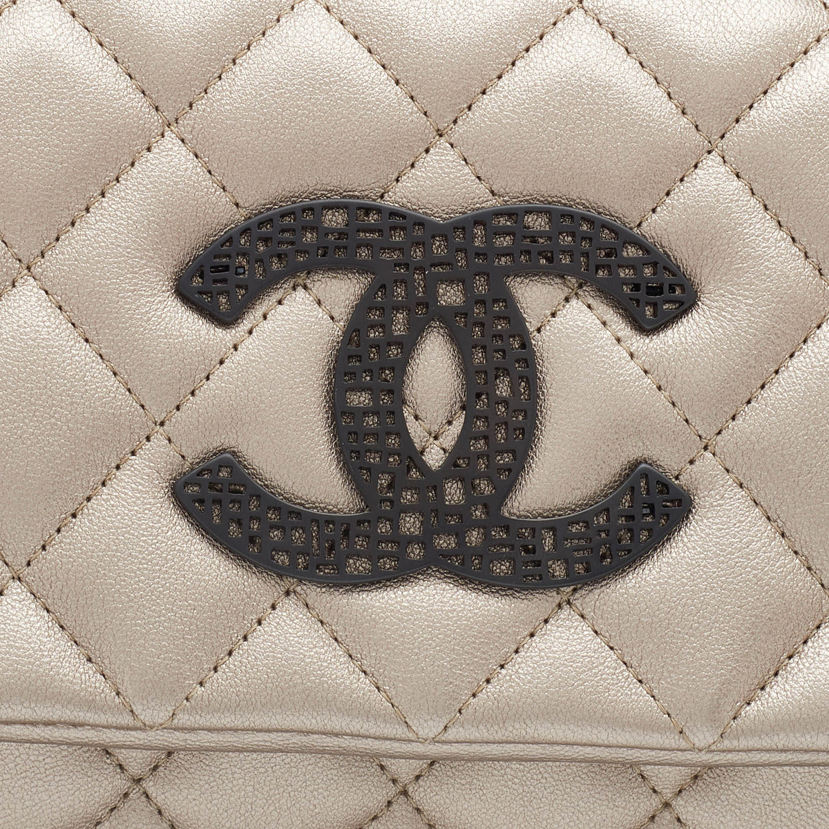 Chanel Metallic Quilted Leather Butterfly Chain Clutch
