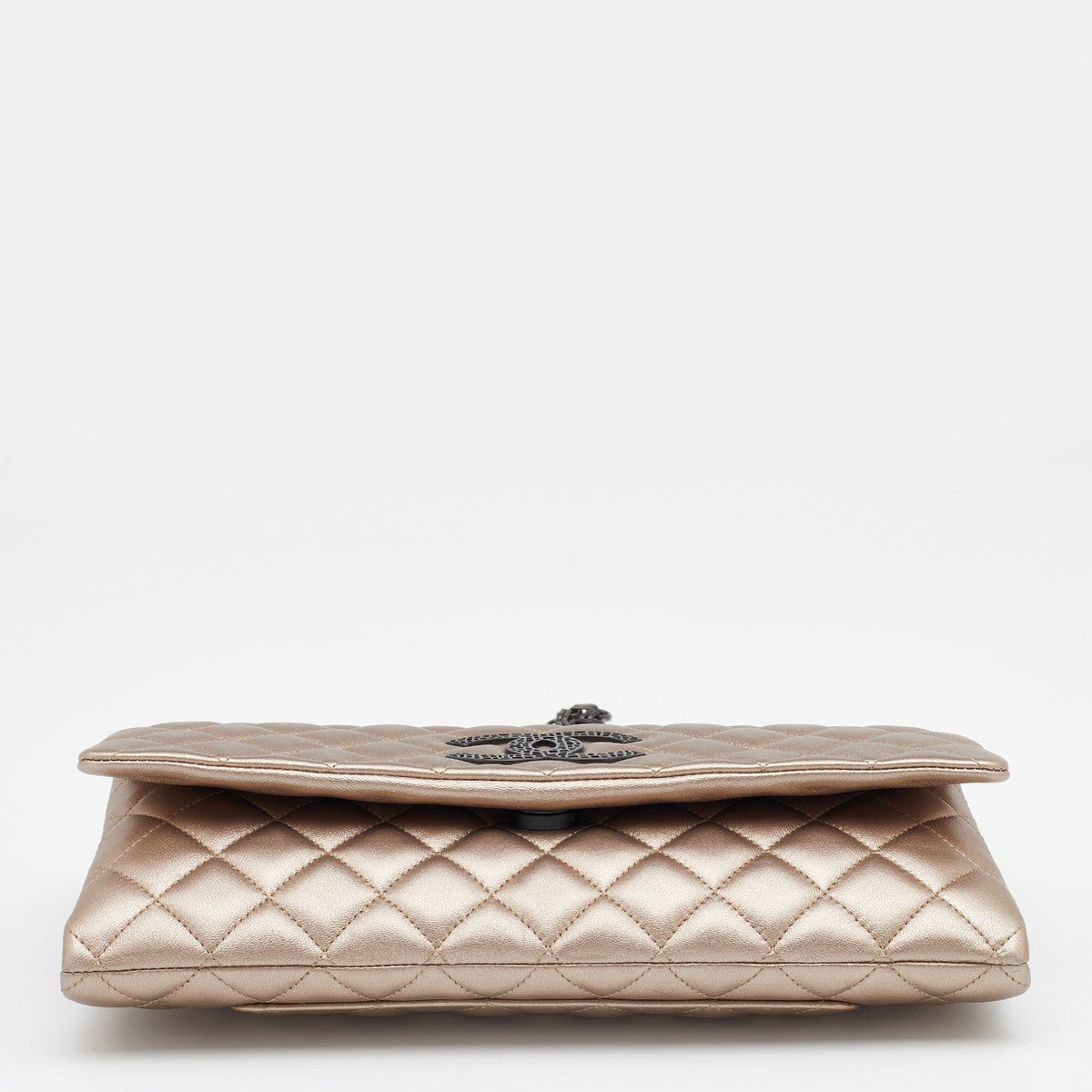 Chanel Metallic Quilted Leather Butterfly Chain Clutch