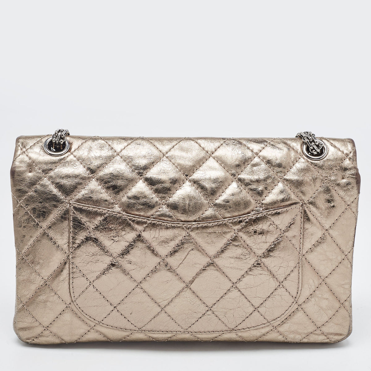CHANEL Metallic Quilted Aged Leather Reissue 2.55 Classic 226 Flap Bag