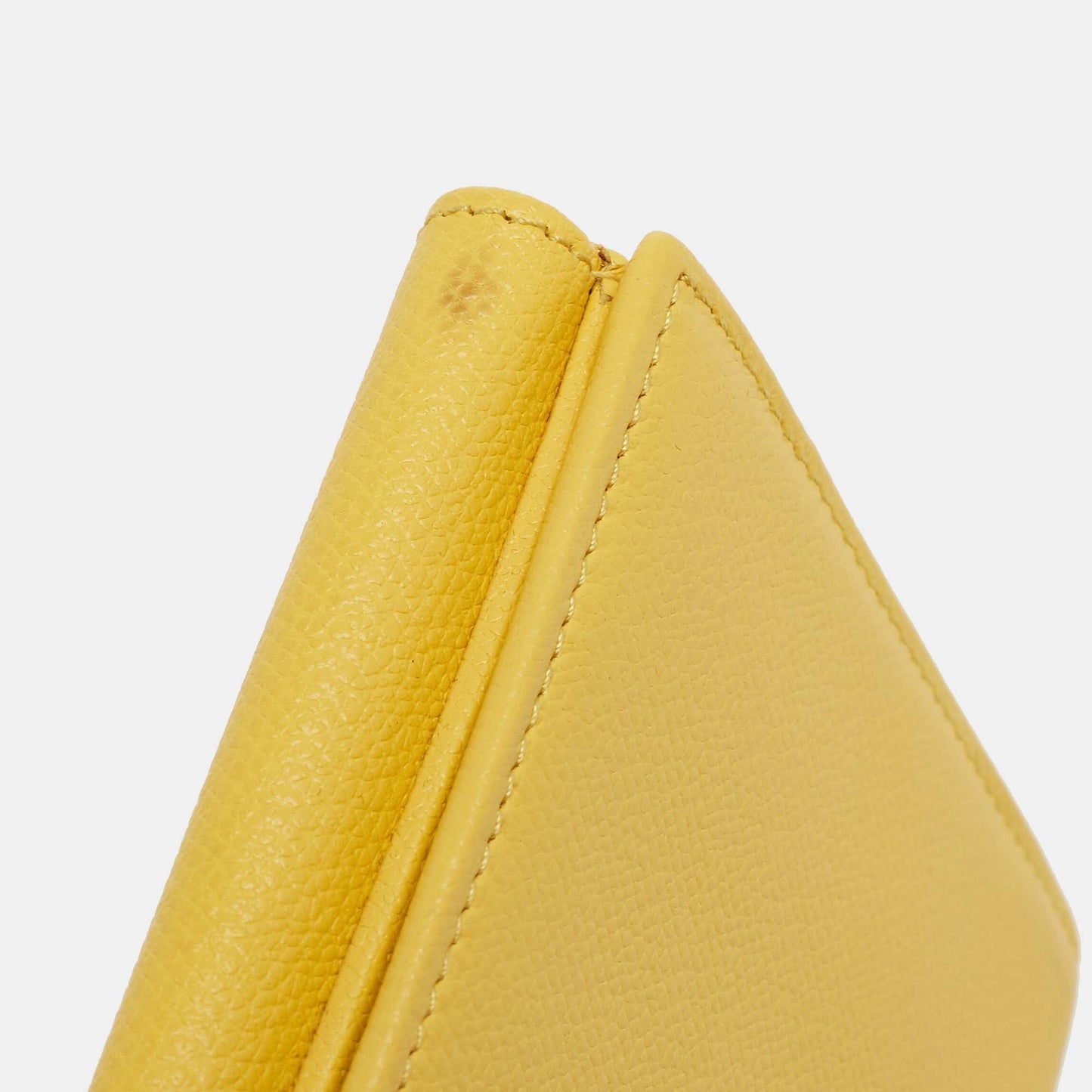 CHANEL Yellow Leather CC Flap French Continental Wallet
