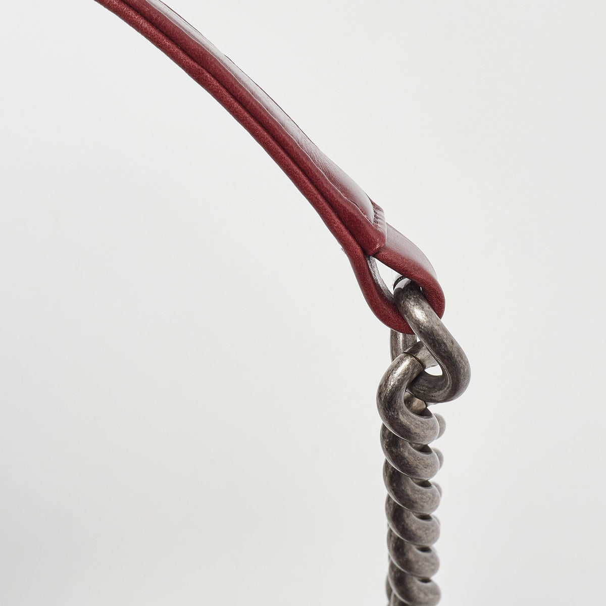 CHANEL Red Quilted Leather Medium Interlaced Chained Boy Flap Bag