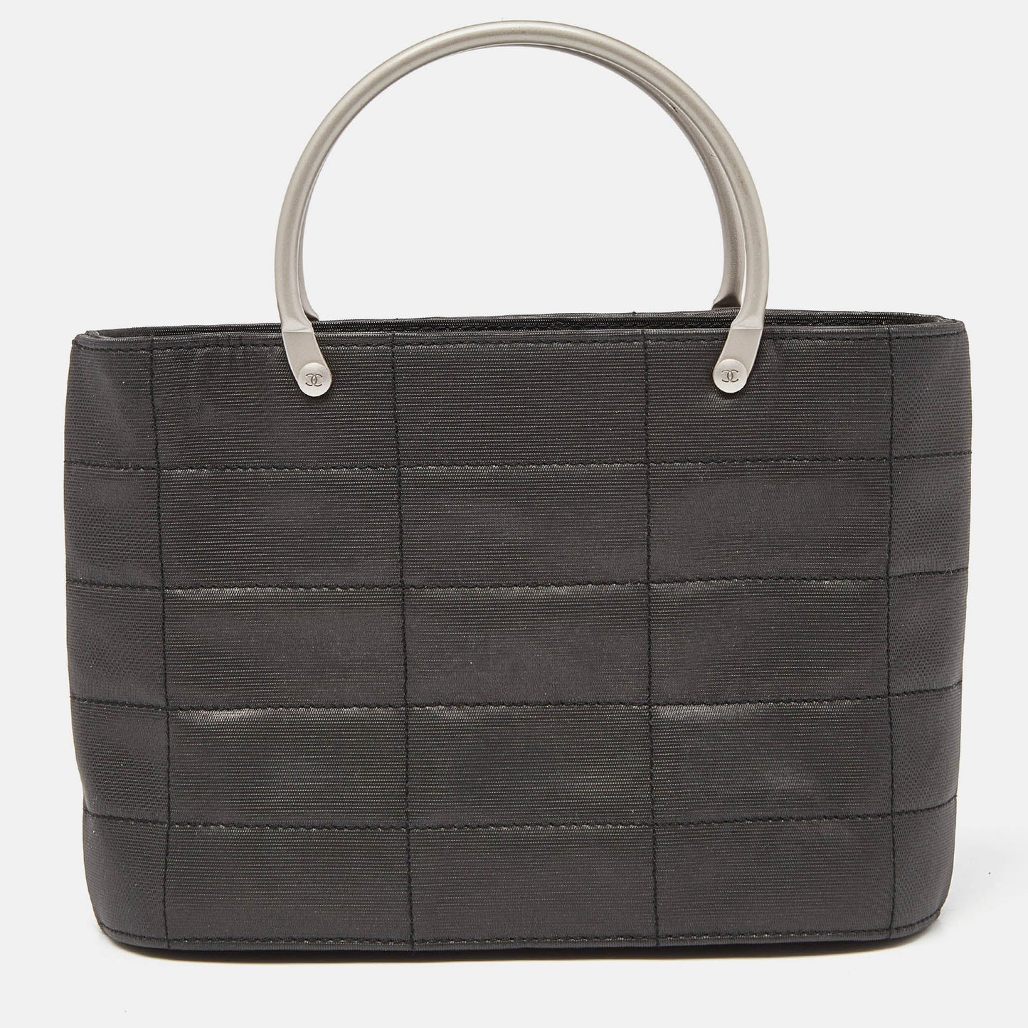 CHANEL Black Choco Bar Canvas Mini Vintage Bag