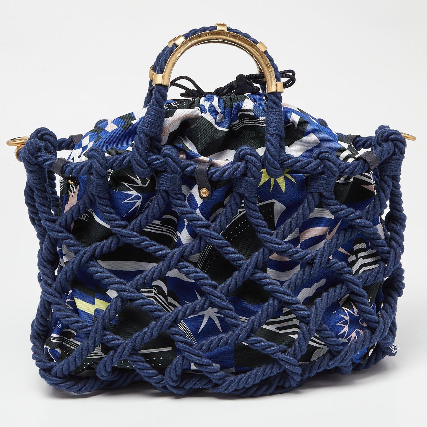 CHANEL Multicolor Cotton Rope Large Shopper Tote