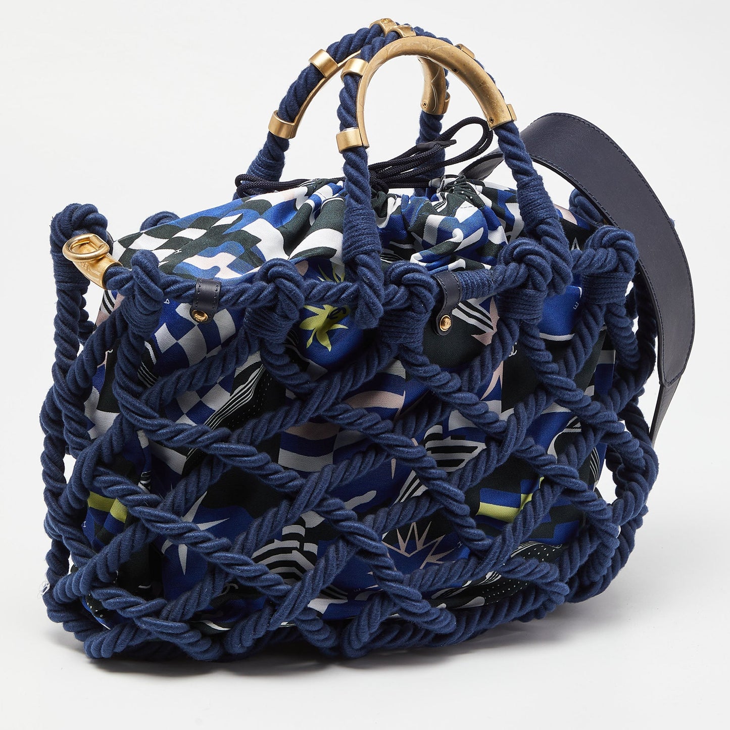 CHANEL Multicolor Cotton Rope Large Shopper Tote