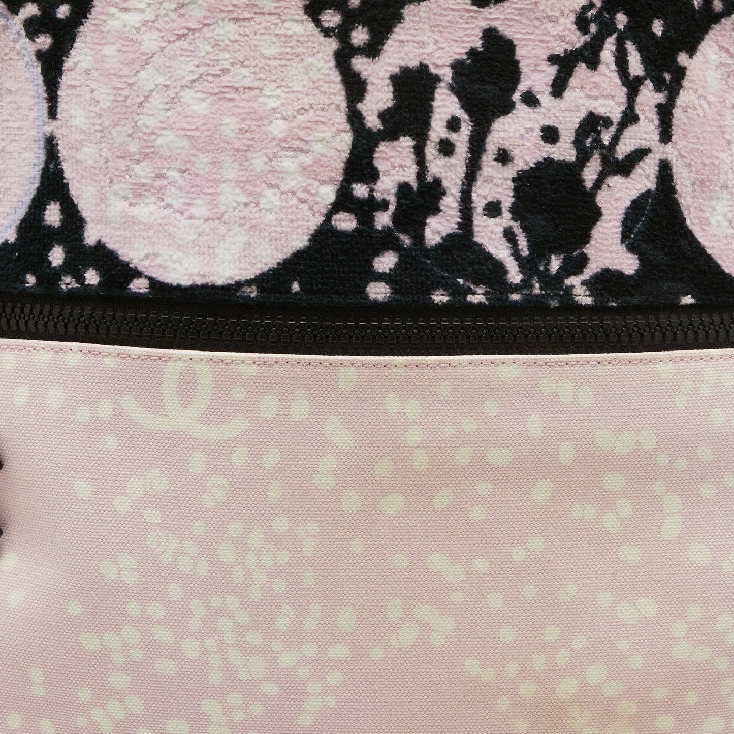 CHANEL Pink/ Black Terry Cloth Canvas Tote