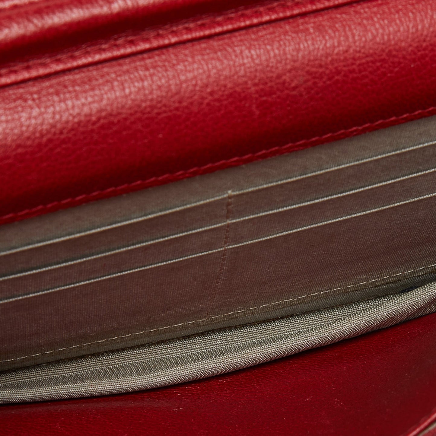 CHANEL Red Leather Camellia Wallet On Chain