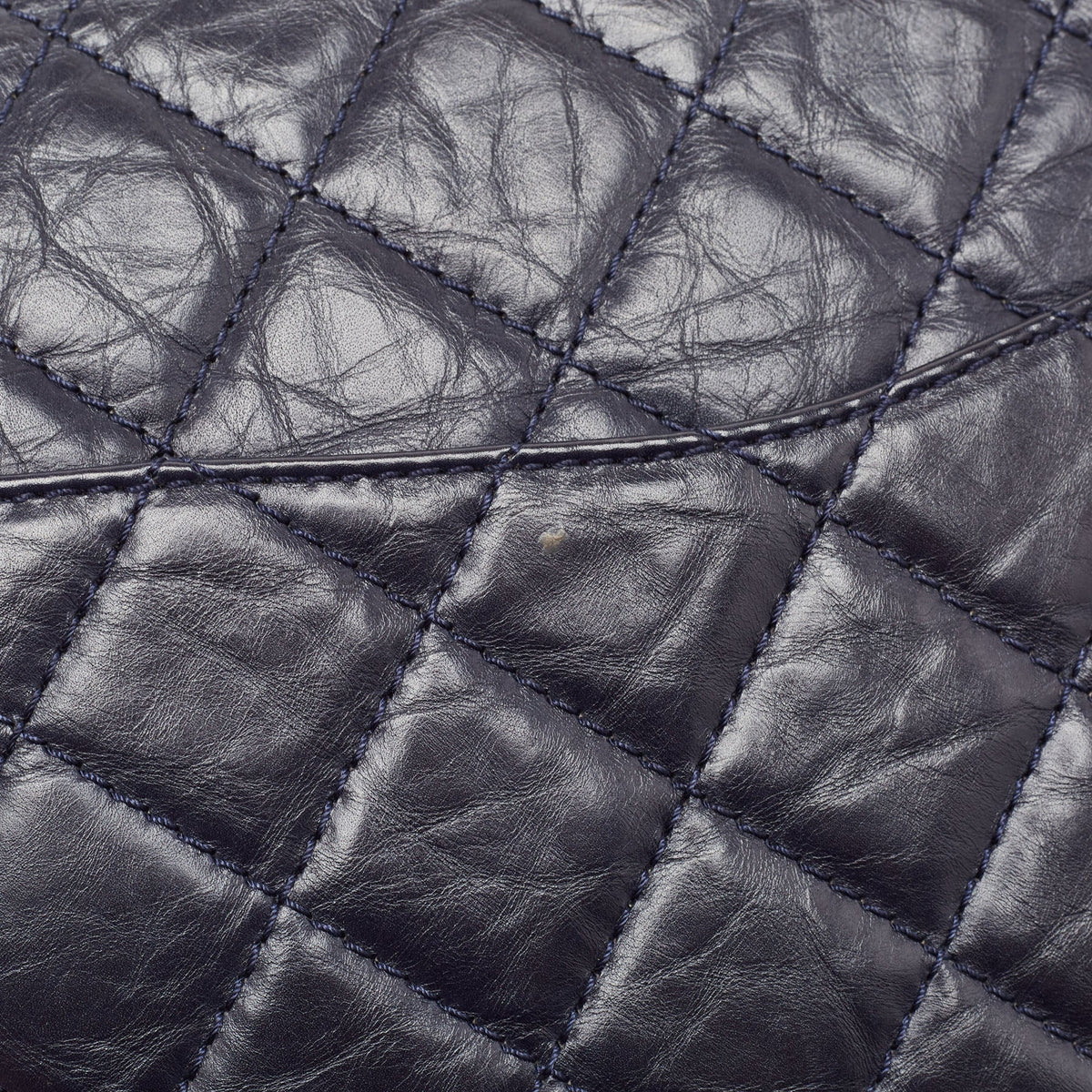 CHANEL Navy Blue Quilted Aged Leather 227 Reissue 2.55 Flap Bag