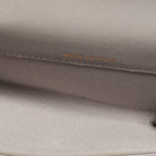 CHANEL Grey Quilted Leather Flap Card Holder