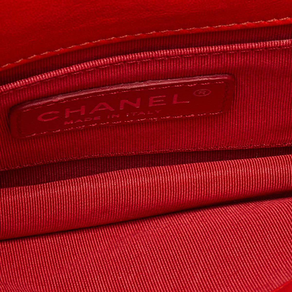 CHANEL Orange/Red Plexiglass Boy Brick Bag