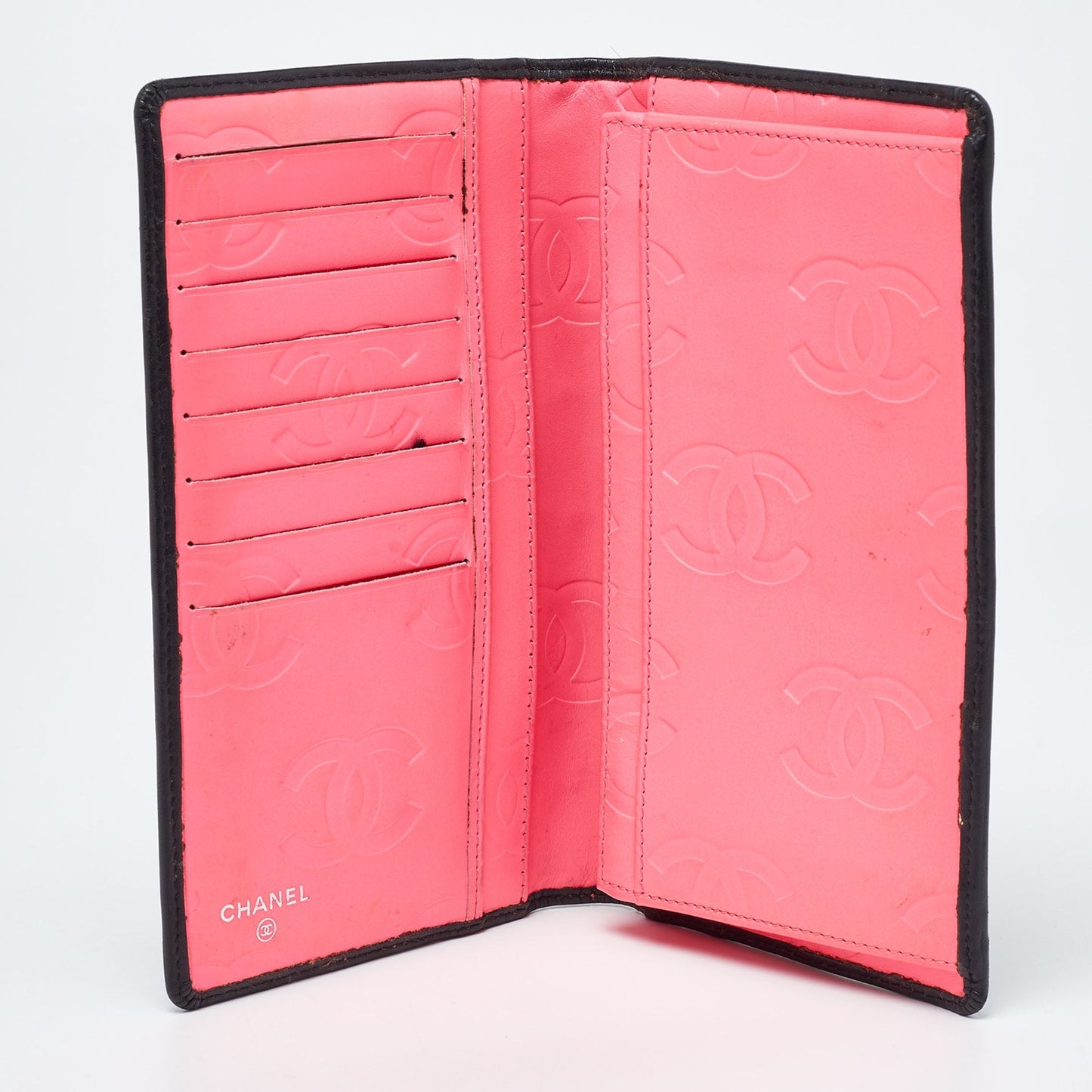 CHANEL Black Quilted Leather Cambon Ligne Bifold Wallet