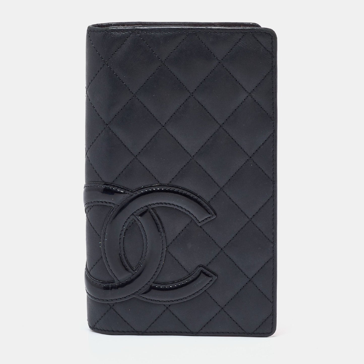 CHANEL Black Quilted Leather Cambon Ligne Bifold Wallet