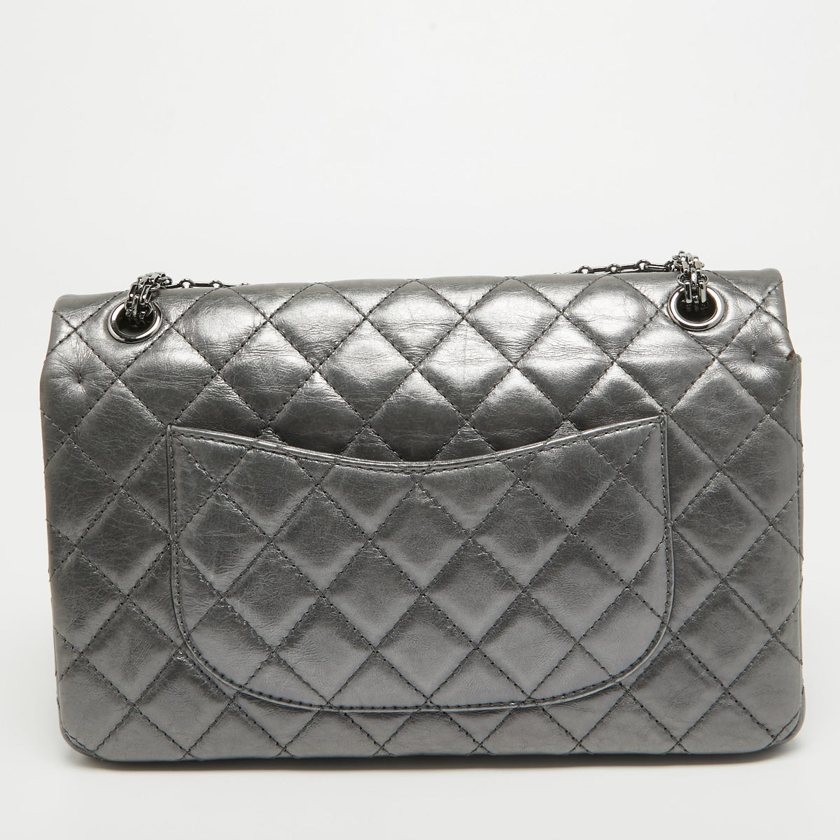 CHANEL Metallic Grey Quilted Leather 226 Reissue 2.55 Flap Bag