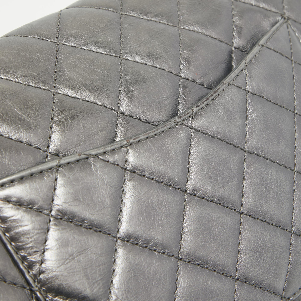 CHANEL Metallic Grey Quilted Leather 226 Reissue 2.55 Flap Bag