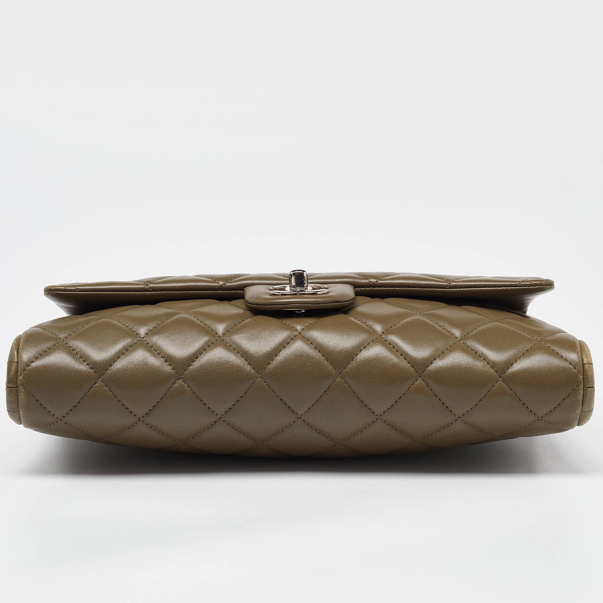 CHANEL Olive Green Quilted Leather Chain Flap Bag