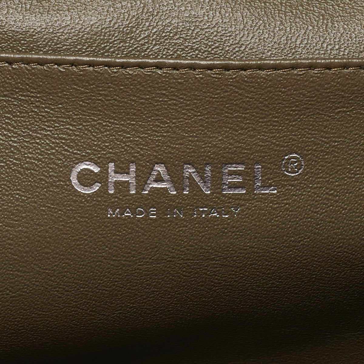 CHANEL Olive Green Quilted Leather Chain Flap Bag