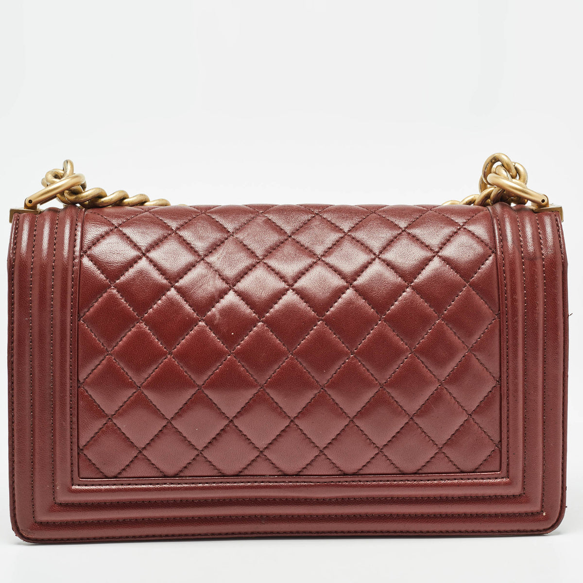 CHANEL Red Quilted Leather Medium Boy Flap Bag