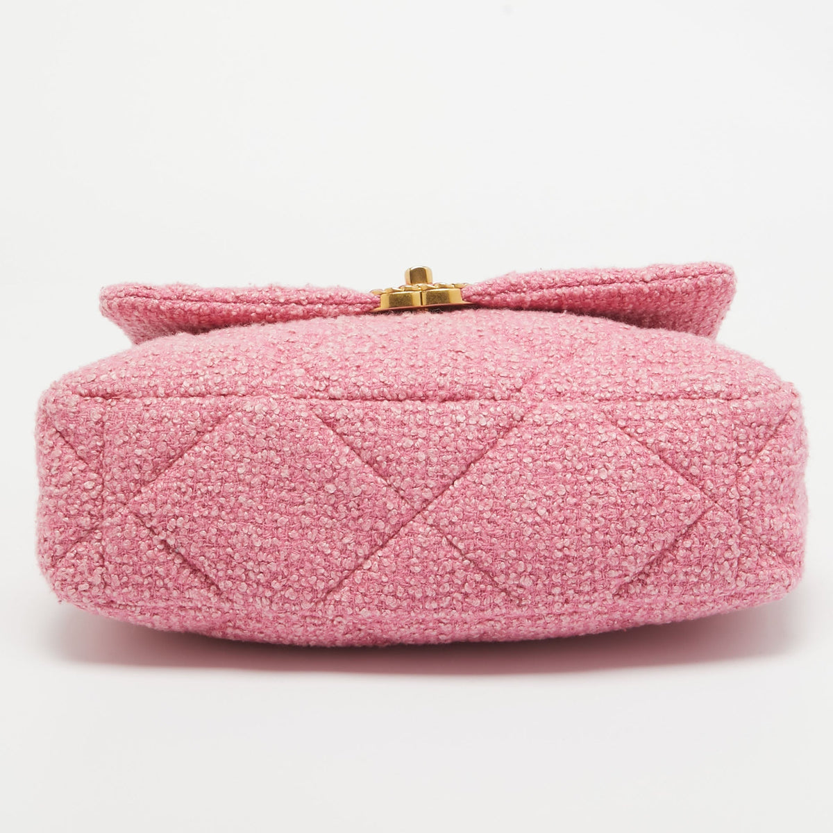 CHANEL Pink Quilted Tweed 19 Large Flap Bag
