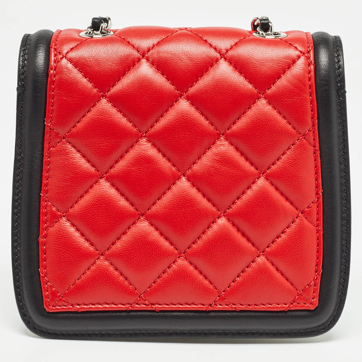 CHANEL Tricolor Quilted Leather Mini Graphic Flap Bag