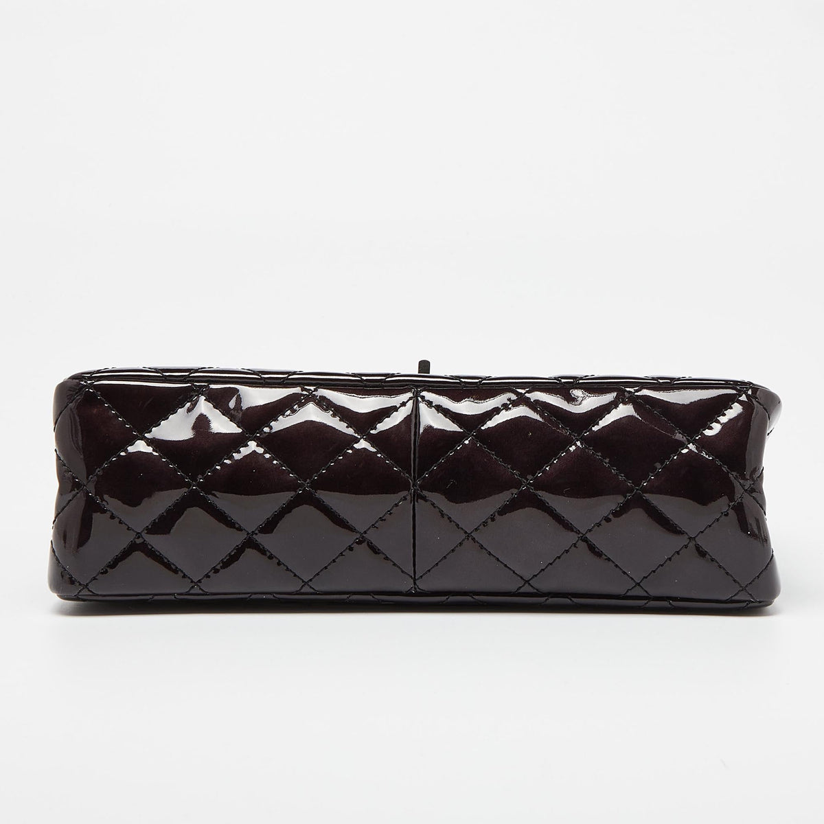 CHANEL Prune Quilted Patent Leather Classic 2.55 Reissue 226 Double Flap Bag