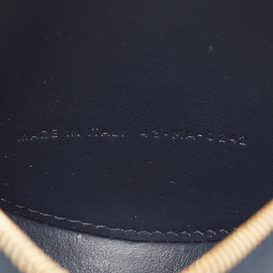 DIOR Navy Blue/White Leather Vibe Round Coin Purse