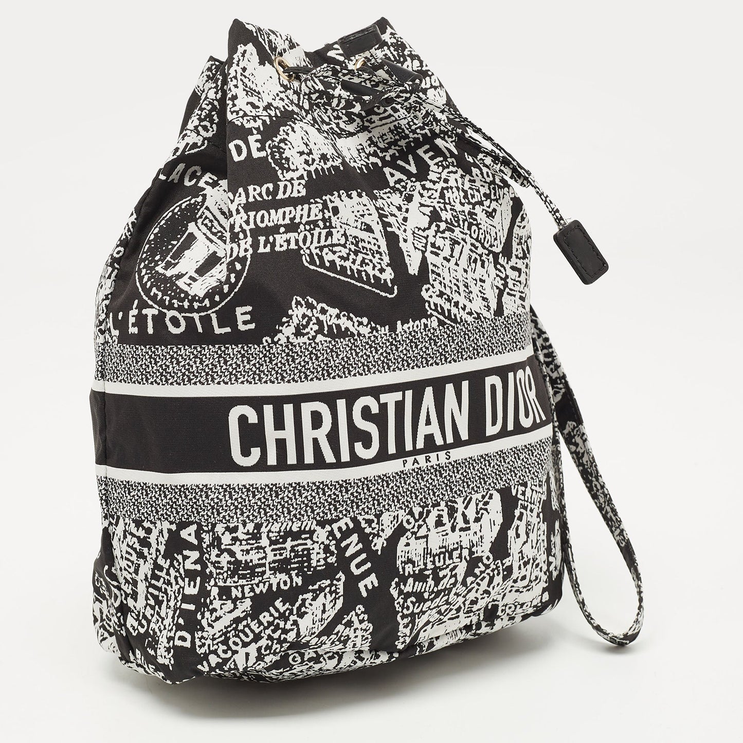 DIOR Black/White Plan De Paris Nylon travel Pouch