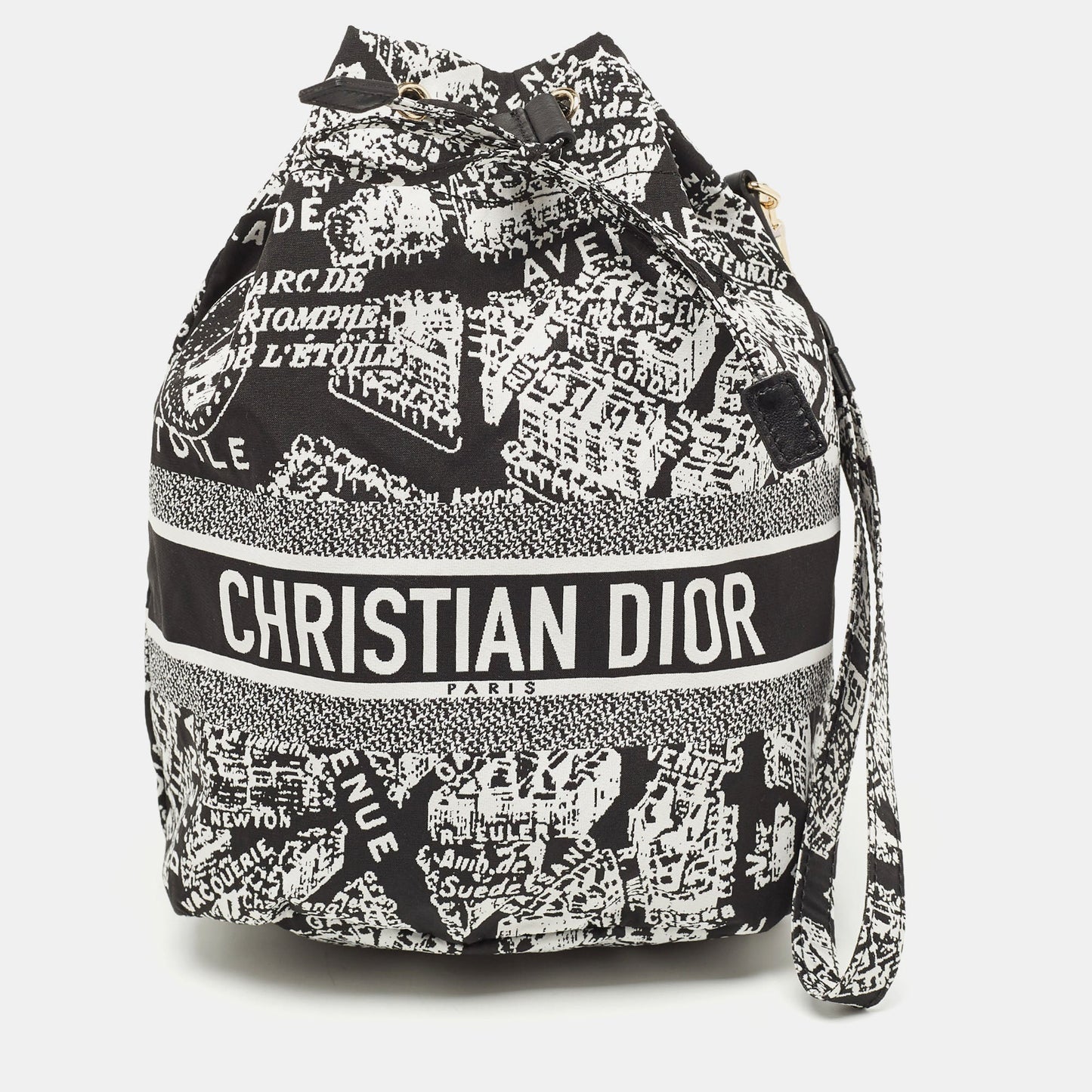 DIOR Black/White Plan De Paris Nylon travel Pouch