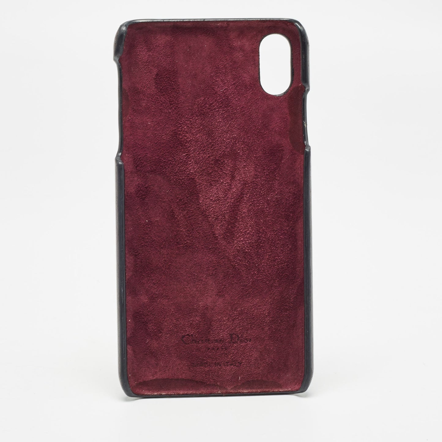 DIOR Burgundy Oblique Canvas and Leather iPhone XS Max Case