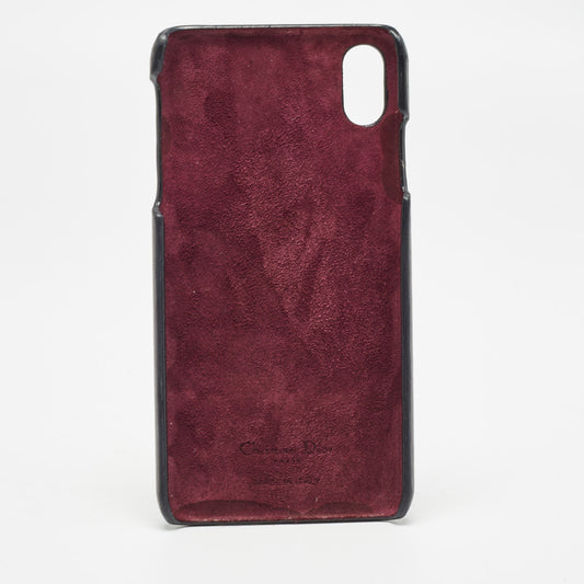 DIOR Burgundy Oblique Canvas and Leather iPhone XS Max Case