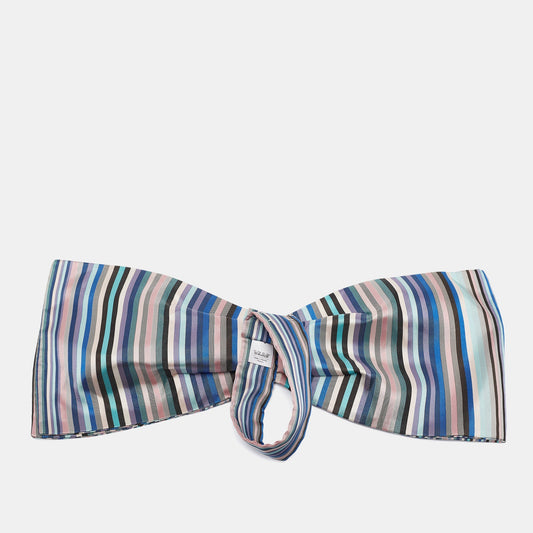 DIOR Multicolor Striped Silk Detachable Bow One Size