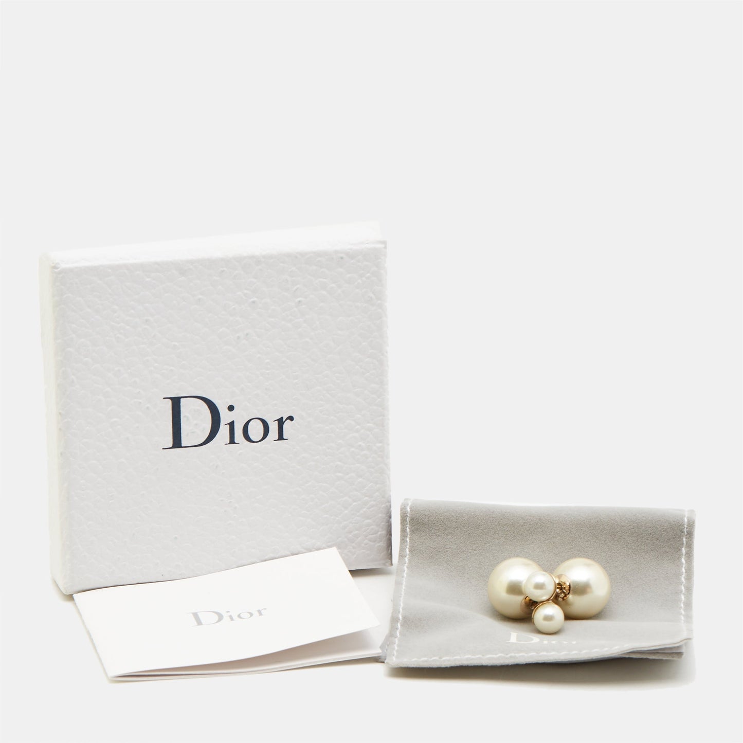DIOR Tribales  Faux Pearl Gold Tone Metal Earrings