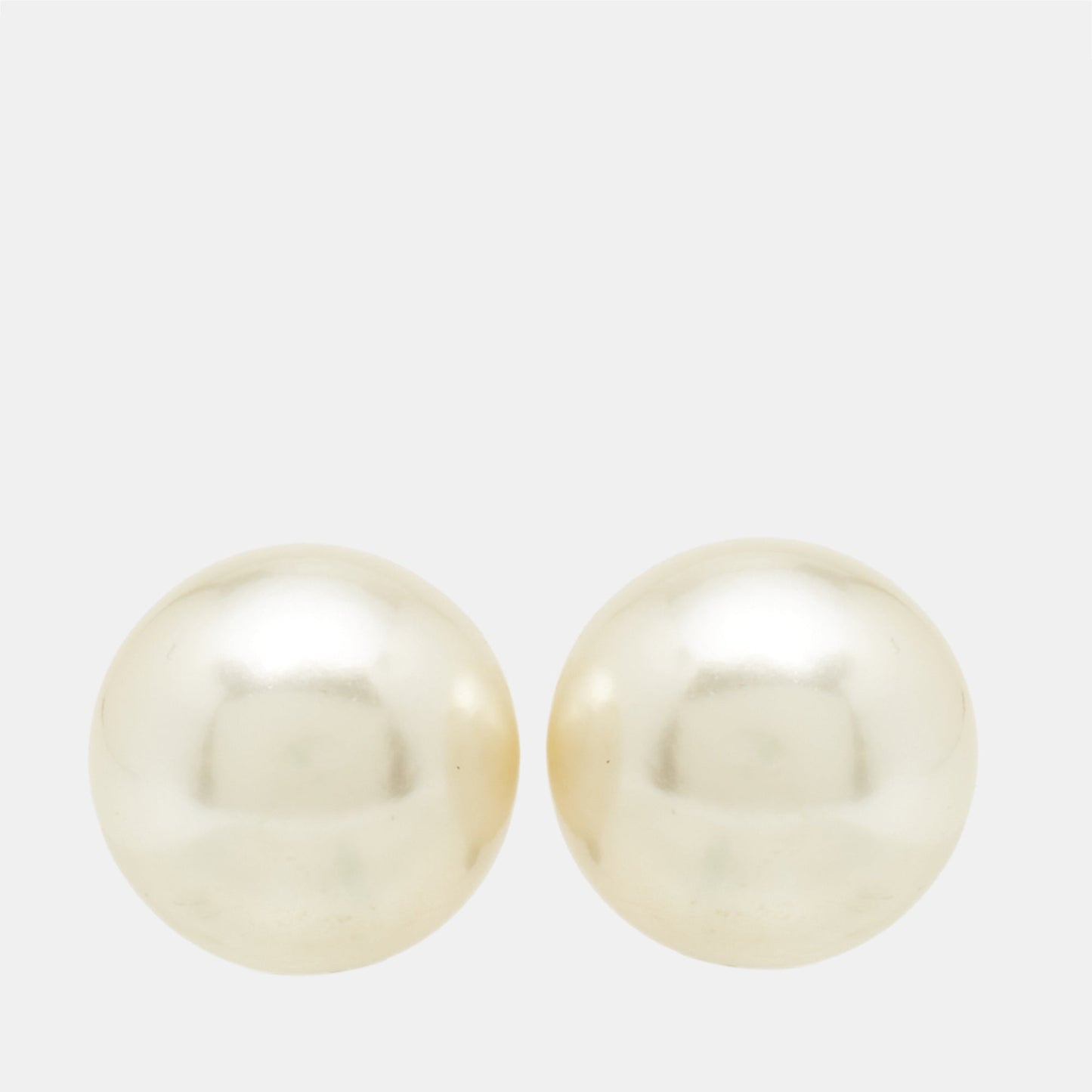 DIOR Tribales  Faux Pearl Gold Tone Metal Earrings