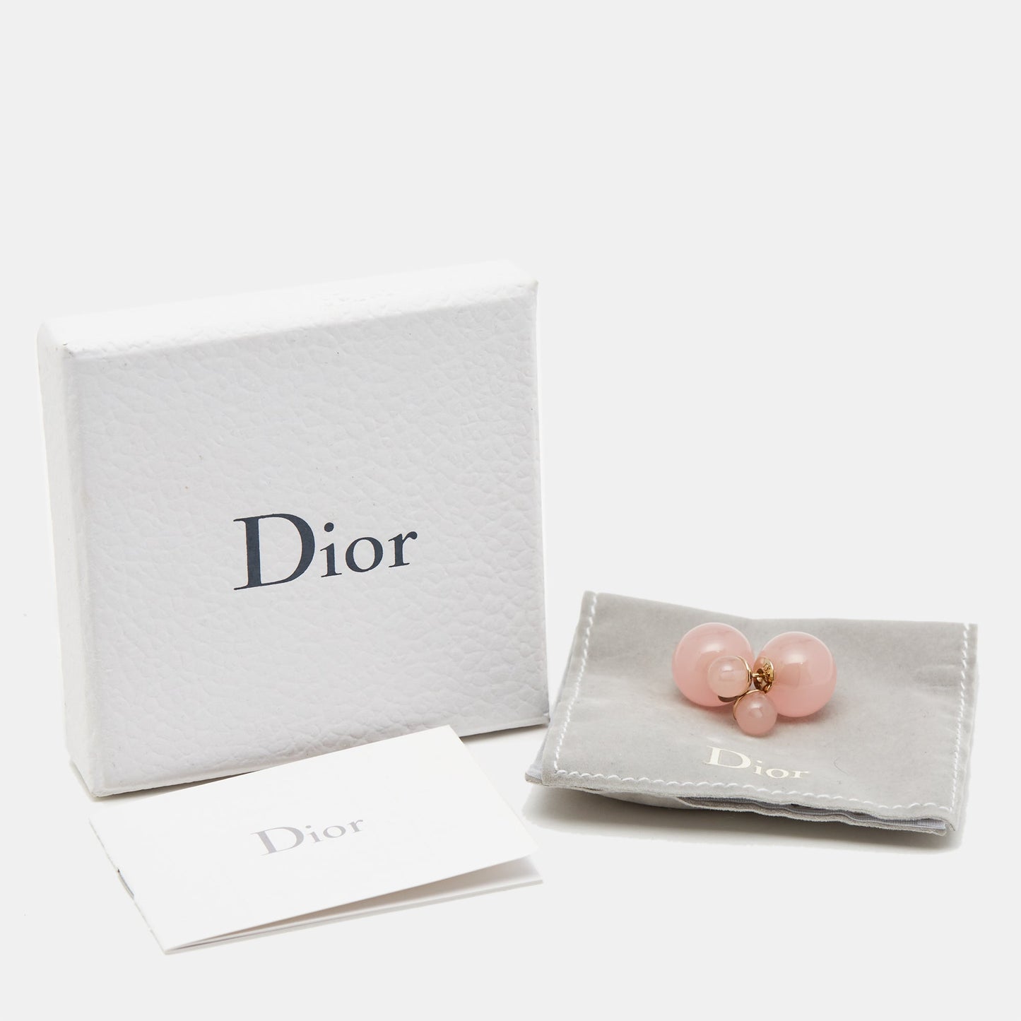 DIOR Tribales Pink Resin Gold Tone Stud Earrings