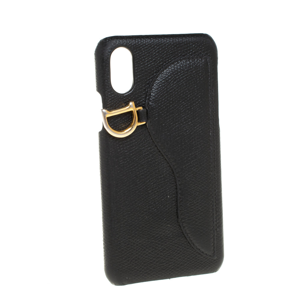 DIOR Black Leather Saddle iPhone X Case