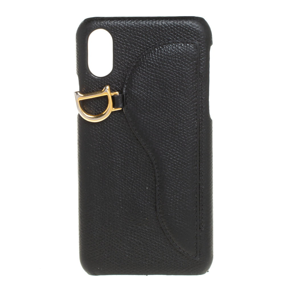 DIOR Black Leather Saddle iPhone X Case