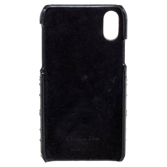 DIOR Black Cannage Patent Leather Lady  iPhone X/XS Case