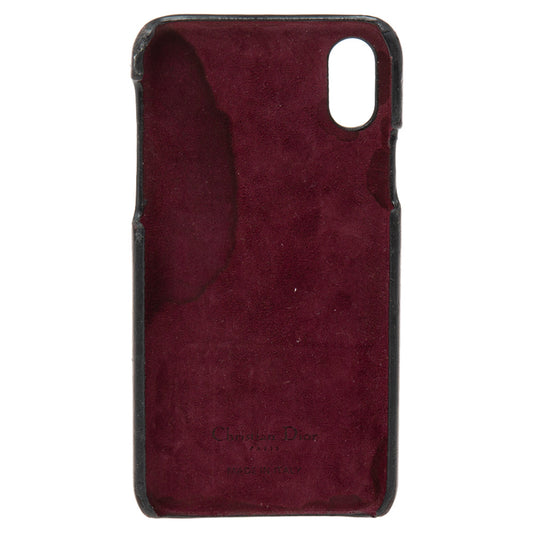 DIOR Burgundy Oblique Jacquard Canvas and Leather iPhone X Case