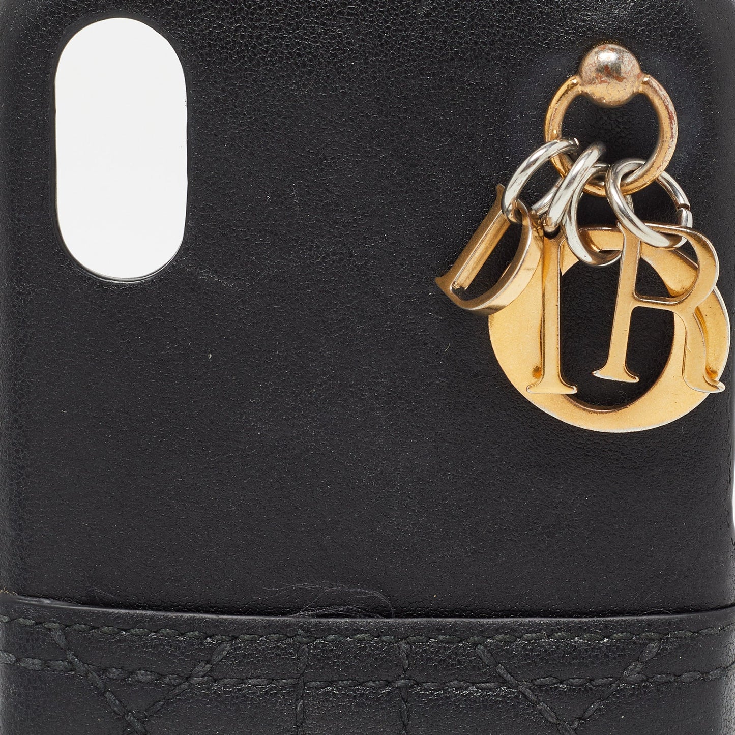 DIOR Black Cannage Leather Lady  iPhone X Case