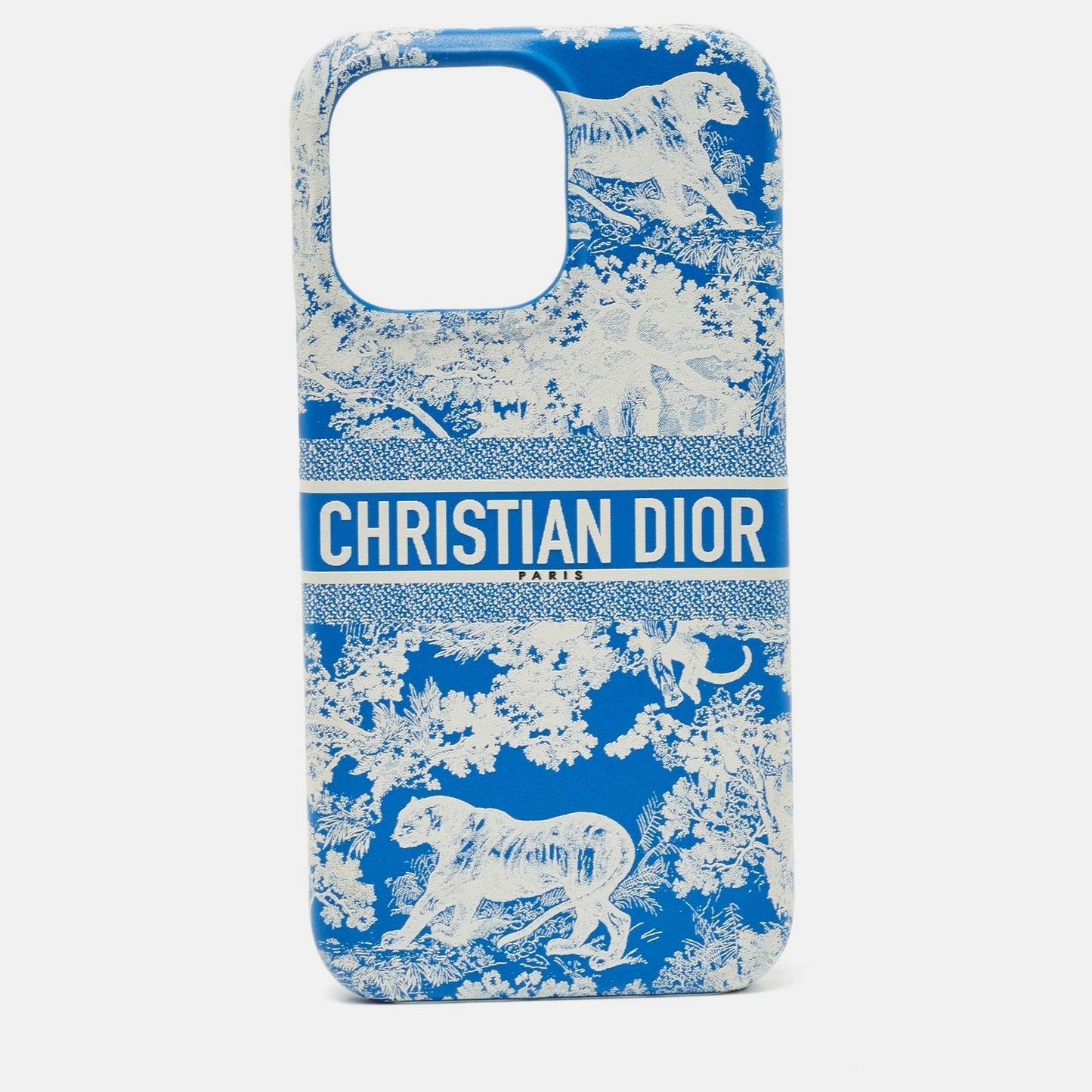 DIOR Blue/White Leather  Travel iPhone 13 Pro Case