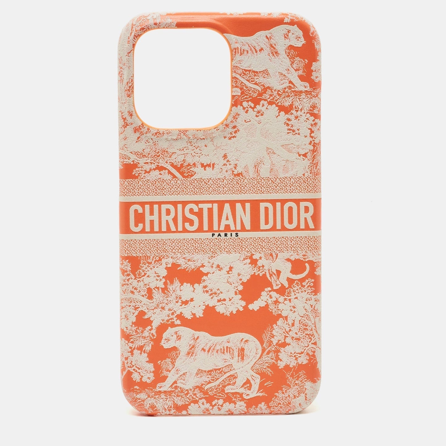 DIOR Orange/White Leather  Travel iPhone 13 Pro Case
