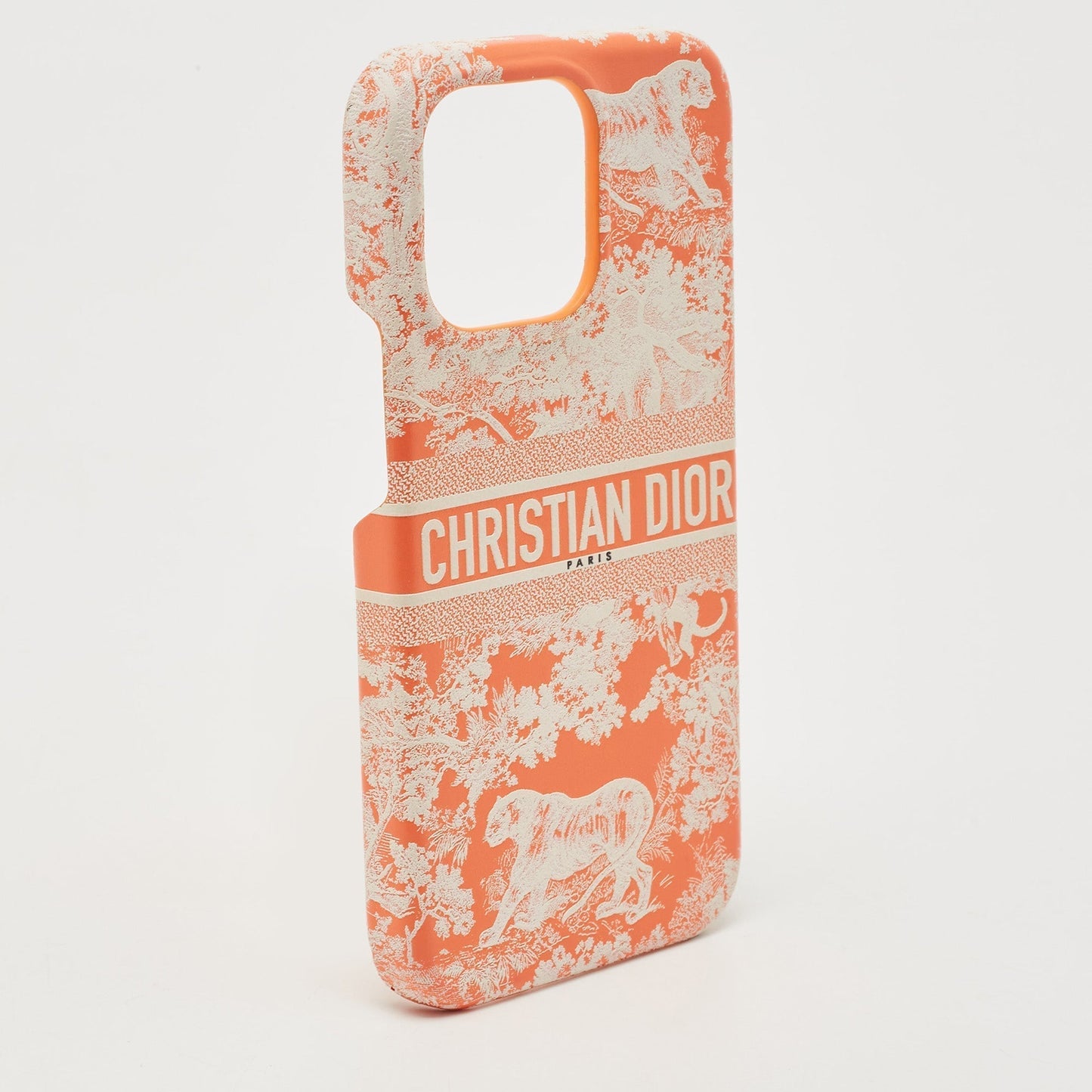 DIOR Orange/White Leather  Travel iPhone 13 Pro Case