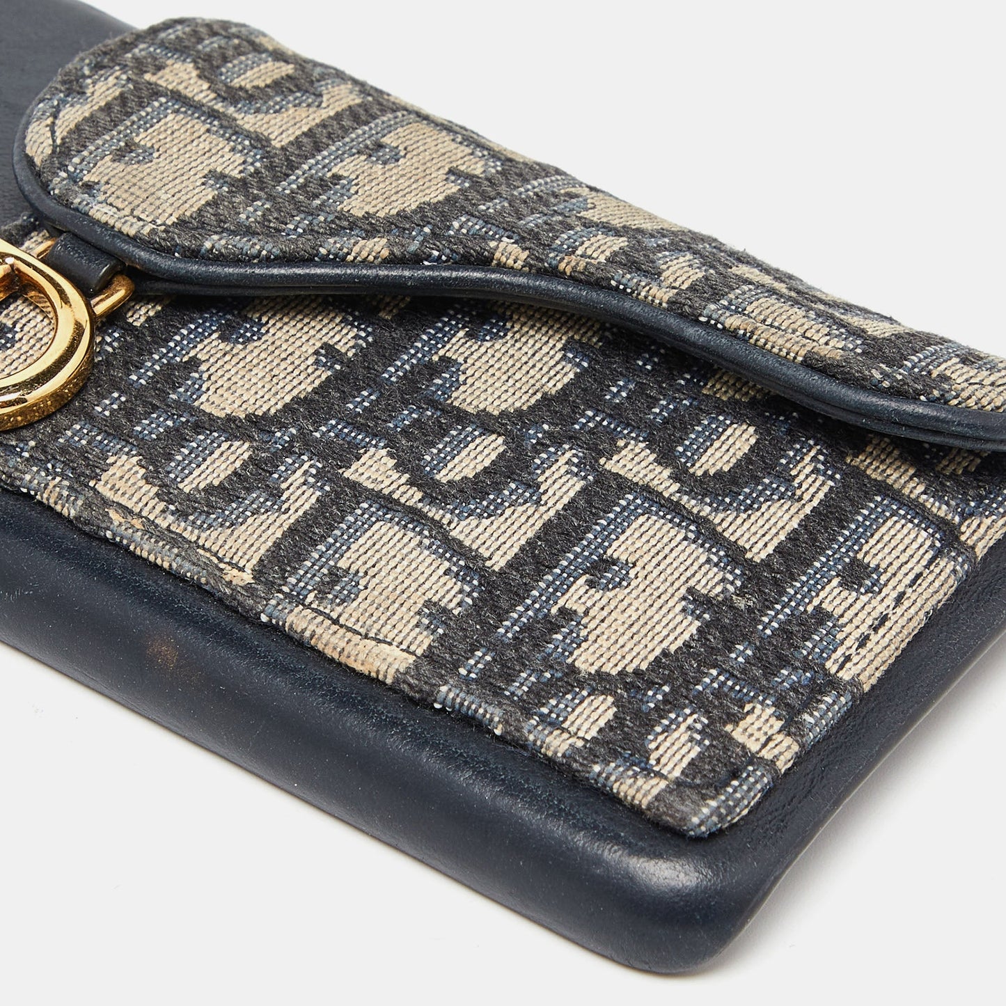 DIOR Blue Oblique Canvas and Leather iPhone X Case
