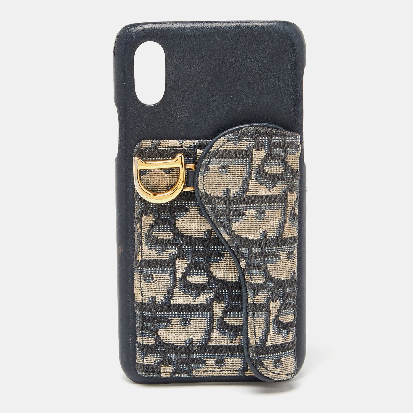 DIOR Blue Oblique Canvas and Leather iPhone X Case