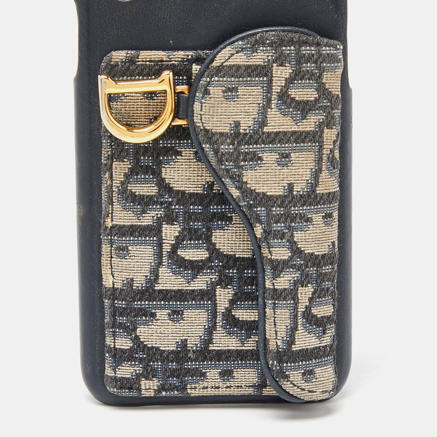 DIOR Blue Oblique Canvas and Leather iPhone X Case