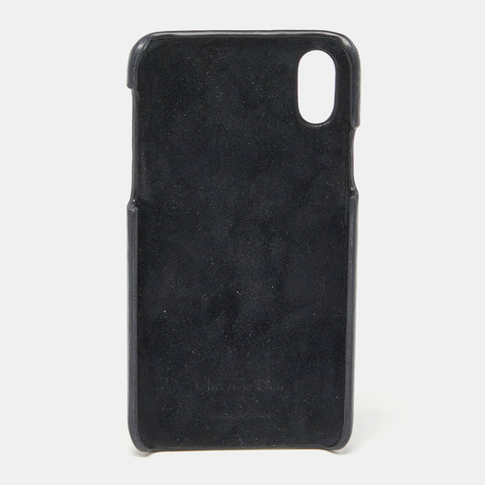 DIOR Blue Oblique Canvas and Leather iPhone X Case