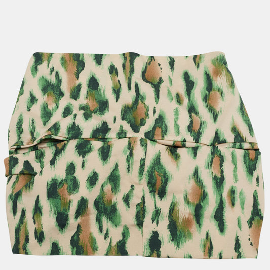 DIOR Vintage Beige/Green Leopard Print Nylon Head Band One Size